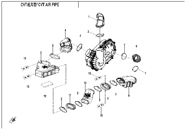F00‑2 CVT AIR PIPE