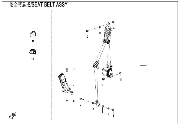 F34‑1 SEAT BELT ASSY (DRIVER)