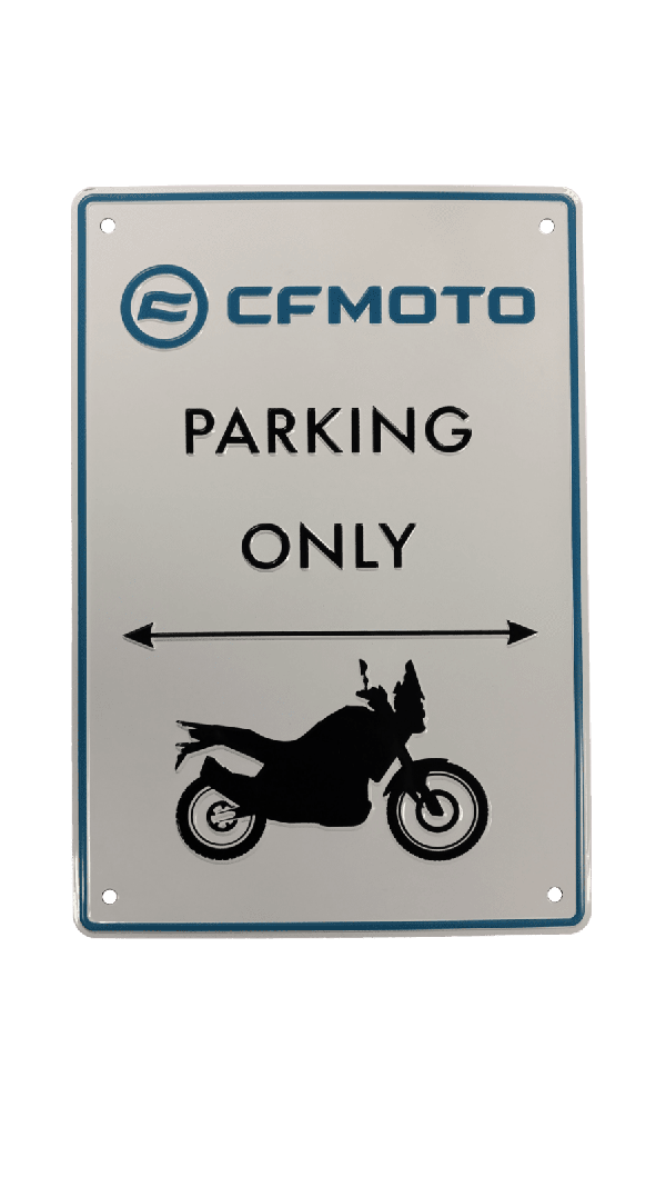 Plechová ceduľa CFMOTO Moto Parking