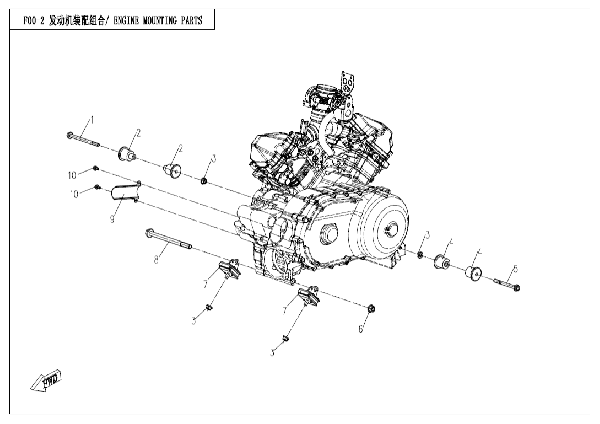 F00‑2 ENGINE MOUNTING PARTS