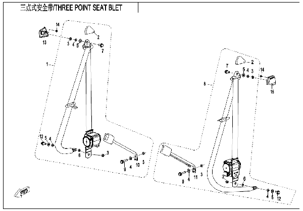 F34‑A-V2 THREE POINT SEAT BELT