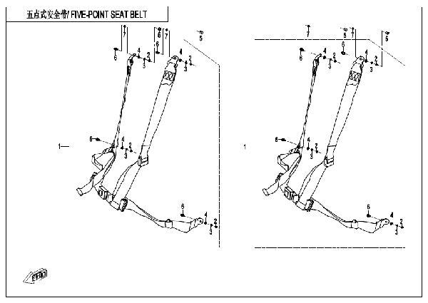 F34-B-V2 5-POINT SEATBELT