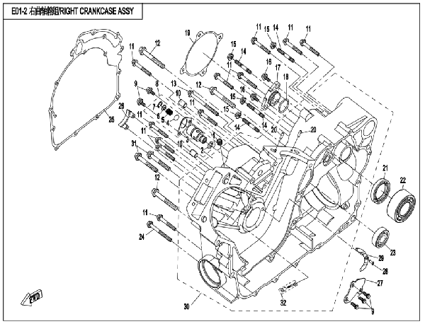 Pravý blok motora