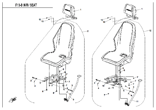 F13-B SEAT (FOR 5POINT BELT)
