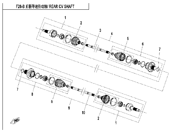 F28-B REAR CV SHAFT