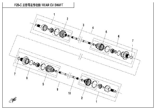 F28-C REAR CV SHAFT