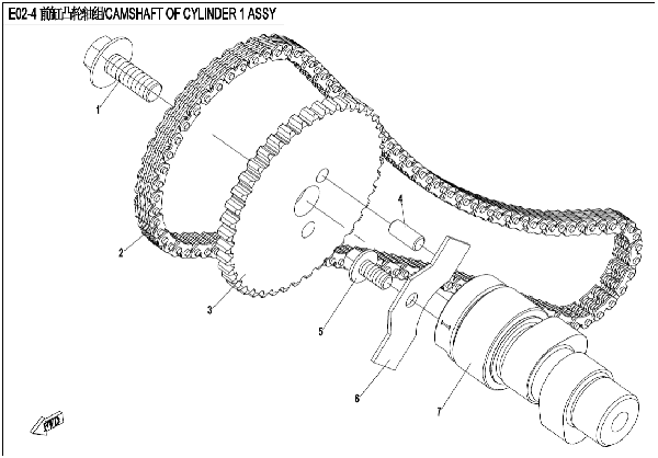 E02-4 CAMSHAFT OF CYLINDER 1 ASSY