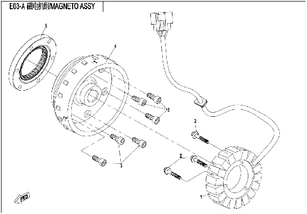 E03-A MAGNETO ASSY (WITHOUT EPS)