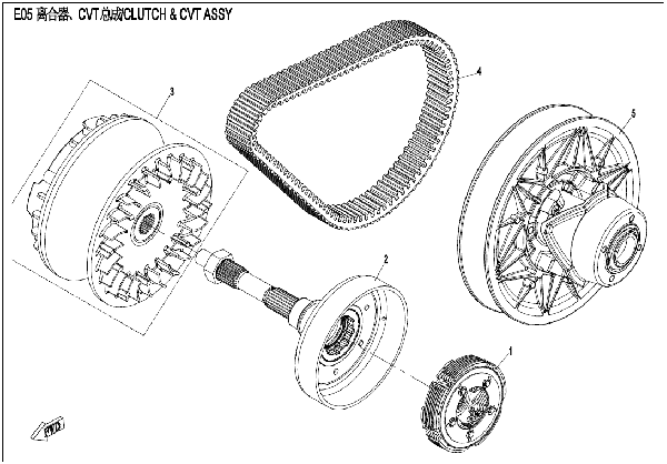 E05 CLUTCH AND CVT ASSY