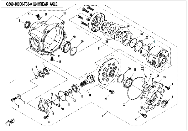 F33-A REAR AXLE (AUTOMATIC DIFFERENTIAL LOCK)