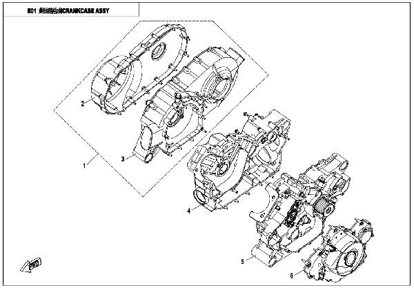 E01 CRANKCASE ASSY