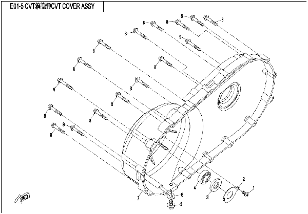 E01-5 CVT COVER ASSY