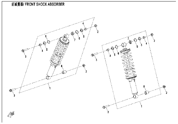 F05-2-A FRONT SHOCK ABSORBER (STANDARD, WITHOUT ABS)