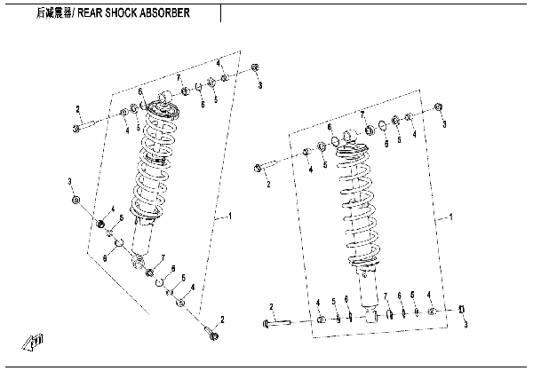 F06‑2-A REAR SHOCK ABSORBER (STANGARD,WITHOUT ABS)