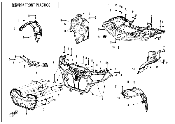 F04-1 FRONT PLASTICS (MUD)