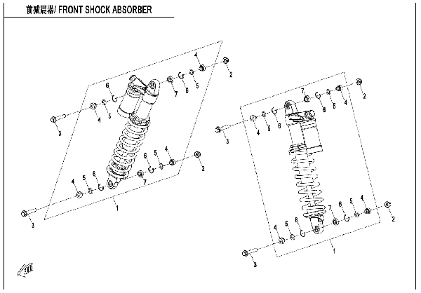 F05-2-B FRONT SHOCK ABSORBER (GAS, YITONG)