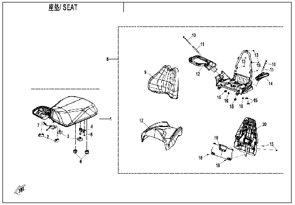 F13-B SEAT (WITH REAR SEAT)
