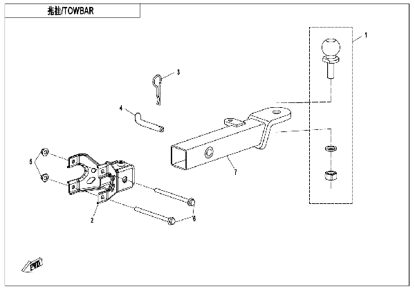 F40-A TOWBAR (PIN SHAFT CONNECTION)