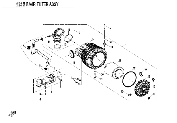 F41-V2 AIR FILTER ASSY (MUD)