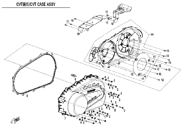 E01-3-V3 CVT CASE ASSY