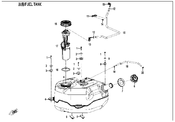 F12-B FUEL TANK (FOR NON FUEL EVAPORATION SYSTEM)