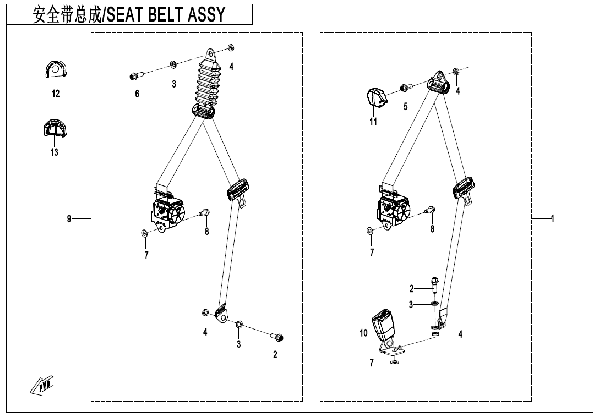 F34-2 SEATBELT ASSY (FRONT SEAT)