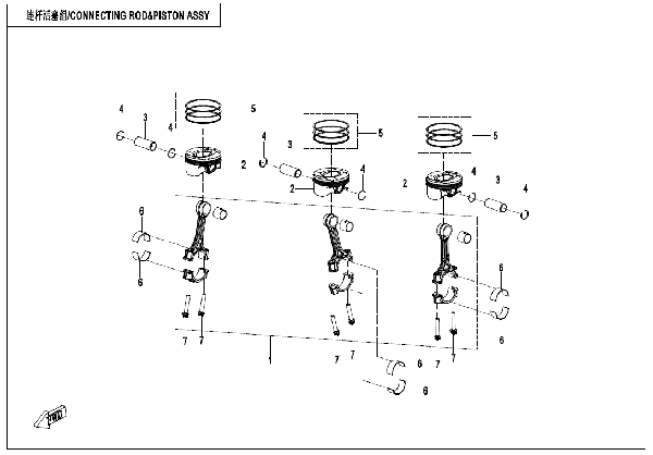 E04-1 CONNECTING ROD, PISTON ASSY