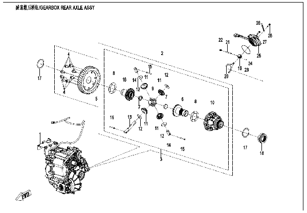 E06-3 GEARBOX REAR AXLE ASSY