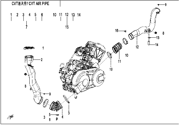 F00-2 CVT AIR PIPE