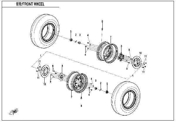F07-B FRONT WHEEL (STEEL)