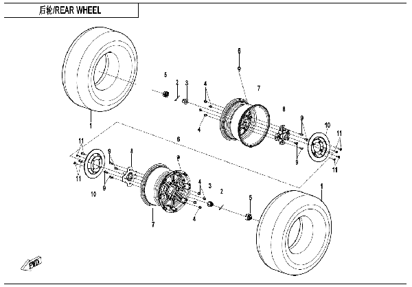 F11-A REAR WHEEL (ALUMINIUM)