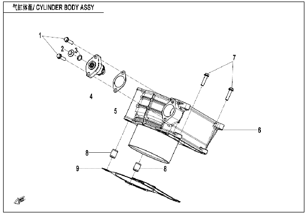 E02-3 CYLINDER BODY ASSY