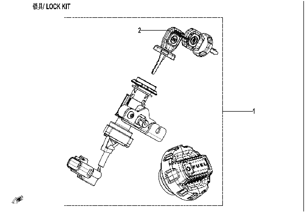 F01-B LOCK KIT (WITH FUEL TANK LOCK)