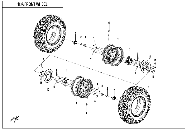 F07-B FRONT WHEEL (STEEL)
