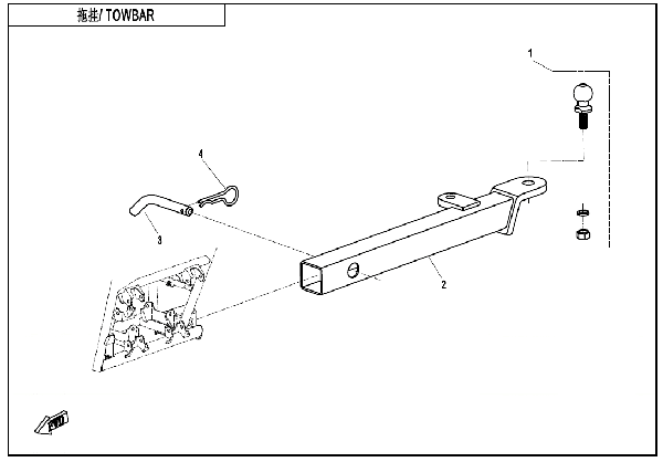 F40-A TOWBAR (PINSHAFT CONNECTION)