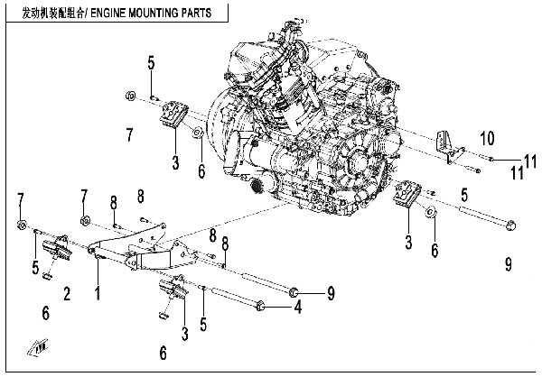 F00-1 ENGINE MOUNTING PARTS
