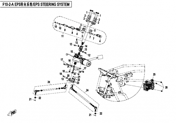 NÁHRADNÉ DIELY CF MOTO X450 - Riadenie EPS