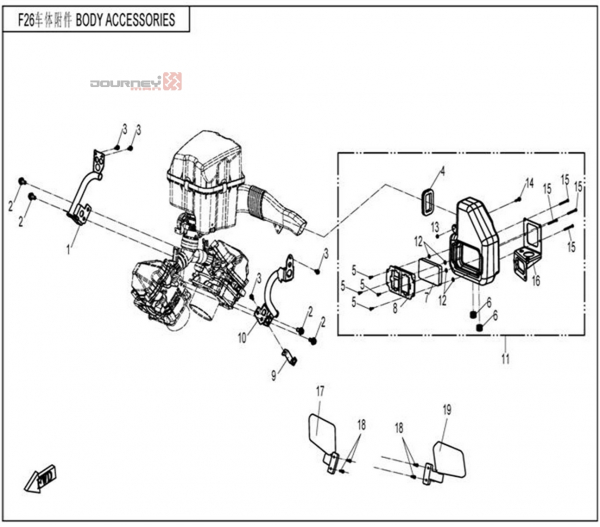 NÁHRADNÉ DIELY CF MOTO UTV 830 EFI - Sacie potrubie