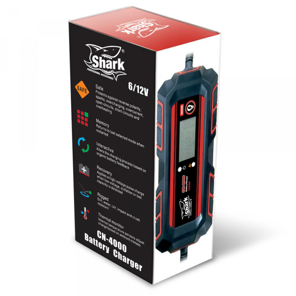 SHARK Battery Charger CN-4000, 6/12V, IP54, 4A DC